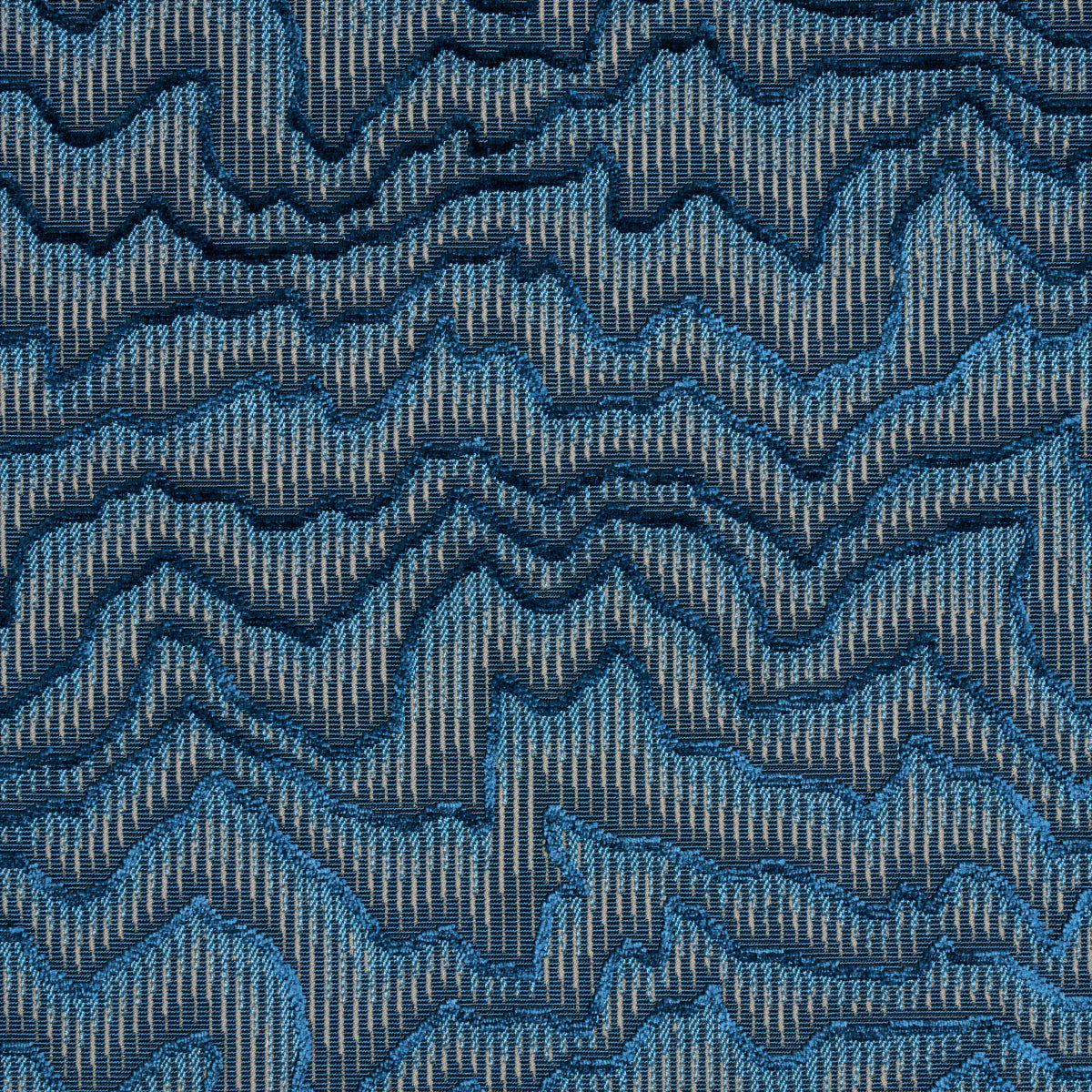 Schumacher Zambezi Velvet Slate Blue Fabric - Eade's Wallpaper
