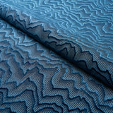 Schumacher Zambezi Velvet Slate Blue Fabric - Eade's Wallpaper