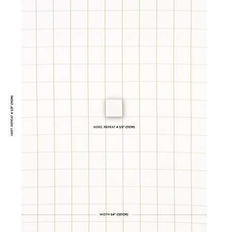 Schumacher Woodman Check Olive Fabric - Eade's Wallpaper