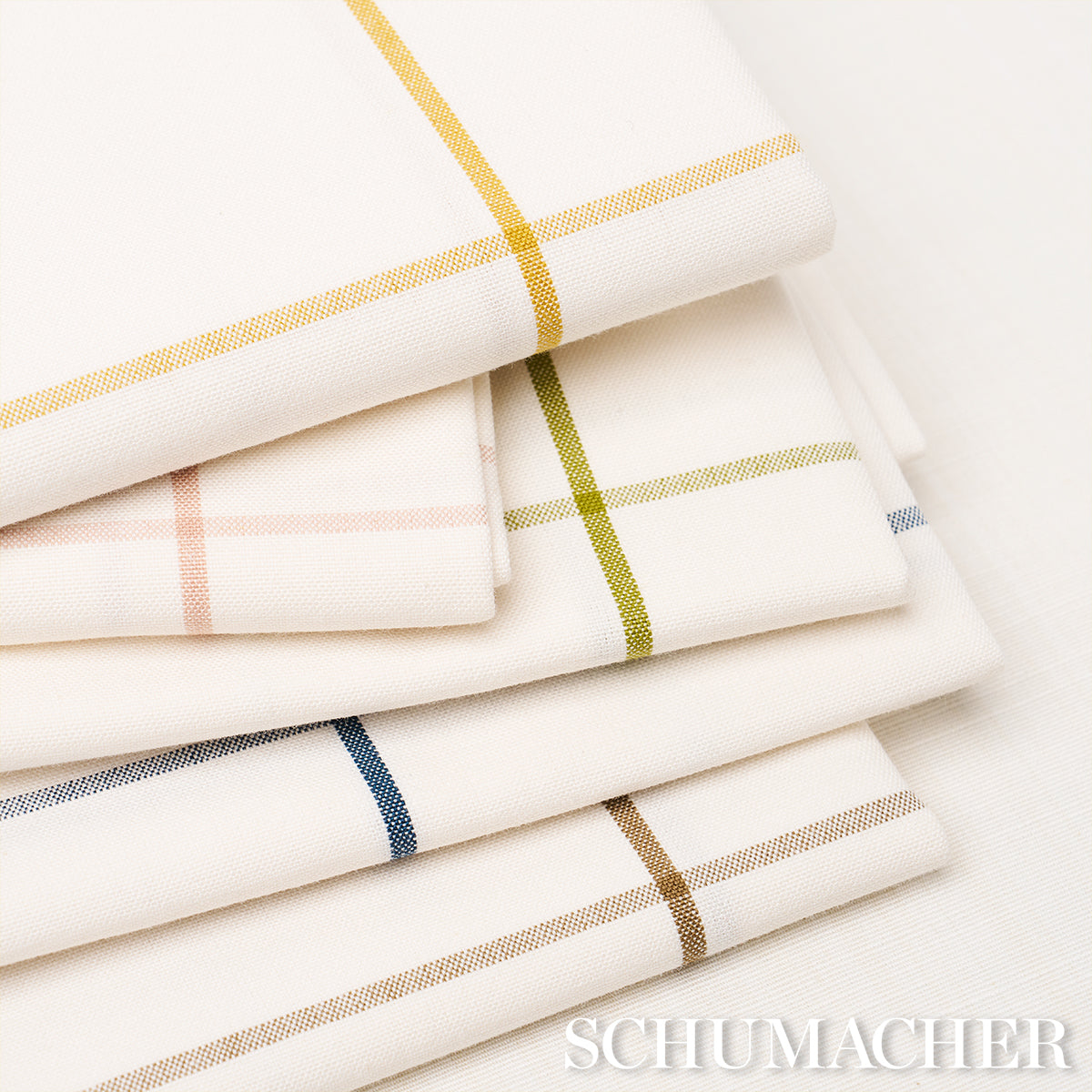 Schumacher Woodman Check Olive Fabric - Eade's Wallpaper