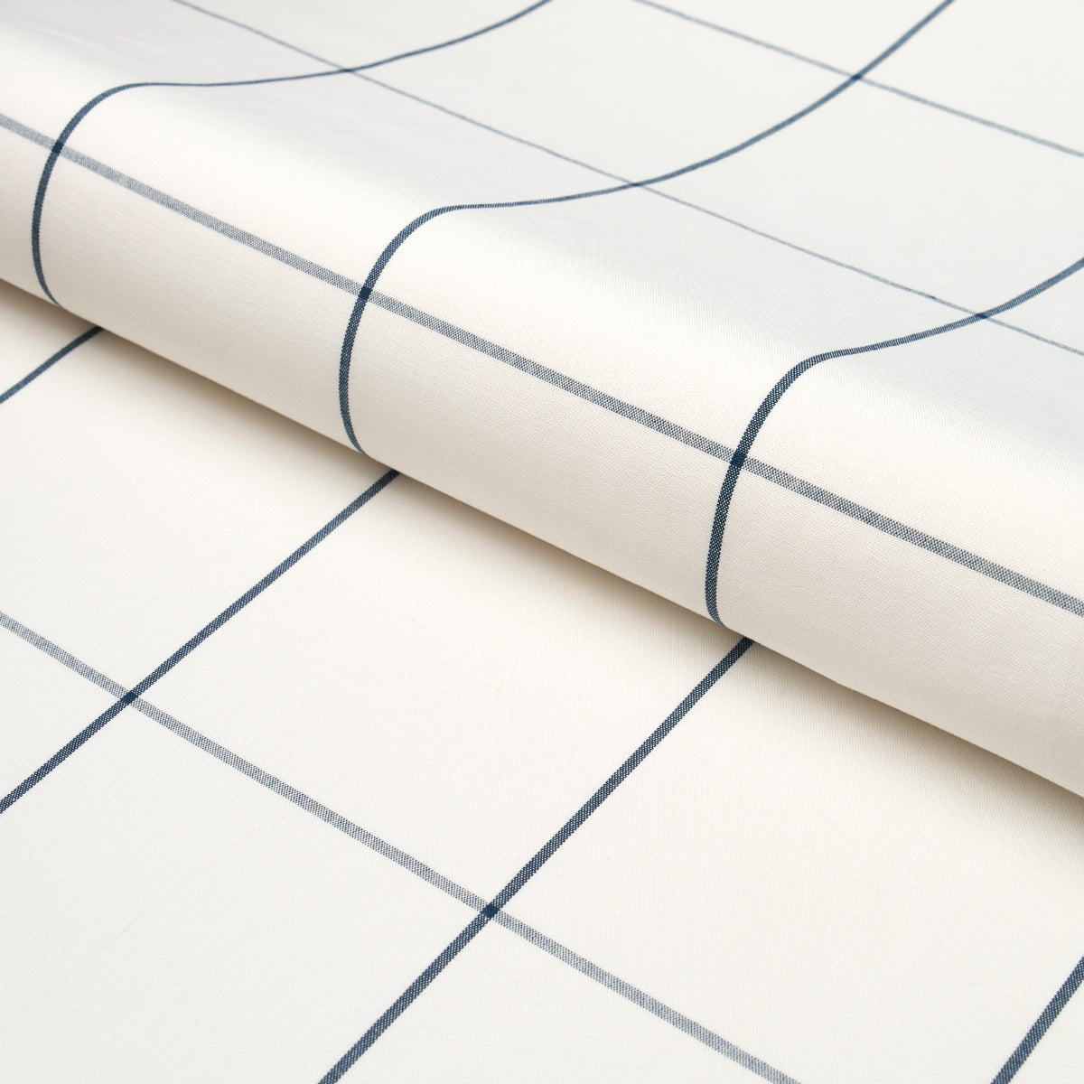 Schumacher Woodman Check Indigo Fabric - Eade's Wallpaper