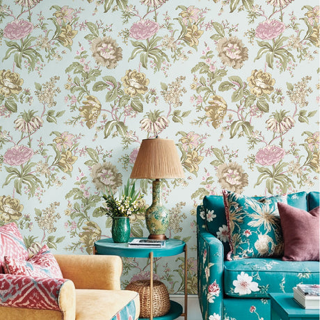 Galerie Blooming Garden Floral Blue Wallpaper 8307