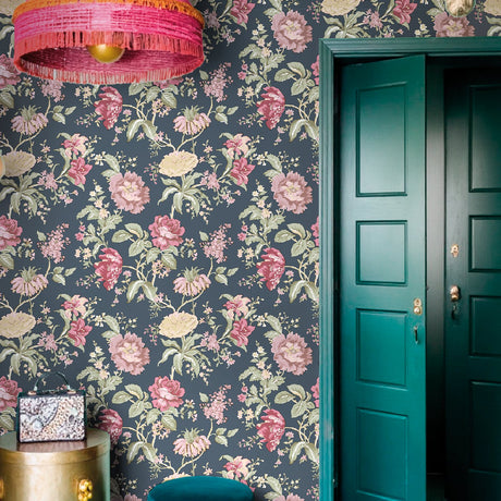Galerie Blooming Garden Floral Blue Wallpaper 8308
