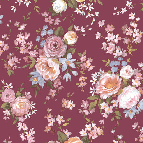 Galerie Blooming Garden Floral Red Wallpaper 8312