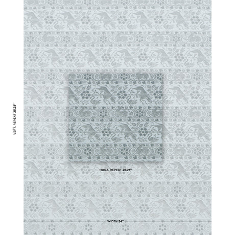 Schumacher Animali Slate Blue Fabric