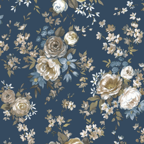 Galerie Blooming Garden Floral Blue Wallpaper 8313