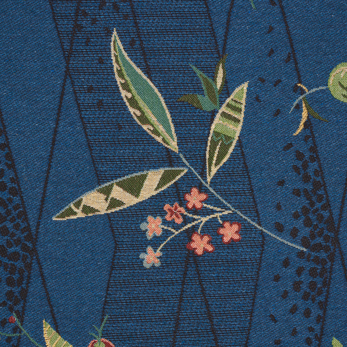 Schumacher Romola Floral Cadet Fabric - Eade's Wallpaper