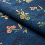 Schumacher Romola Floral Cadet Fabric - Eade's Wallpaper