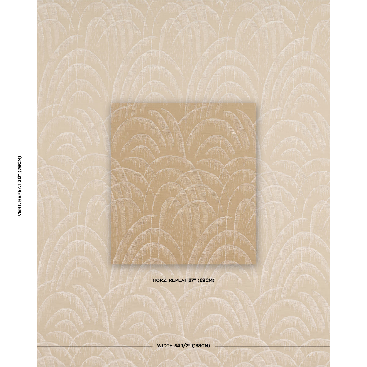 Schumacher Voussoir Moderne Sand Fabric - Eade's Wallpaper