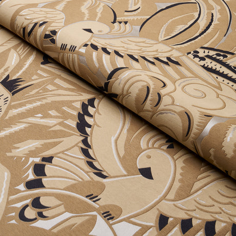 Schumacher Parrots Moderne Sandstone Fabric - Eade's Wallpaper