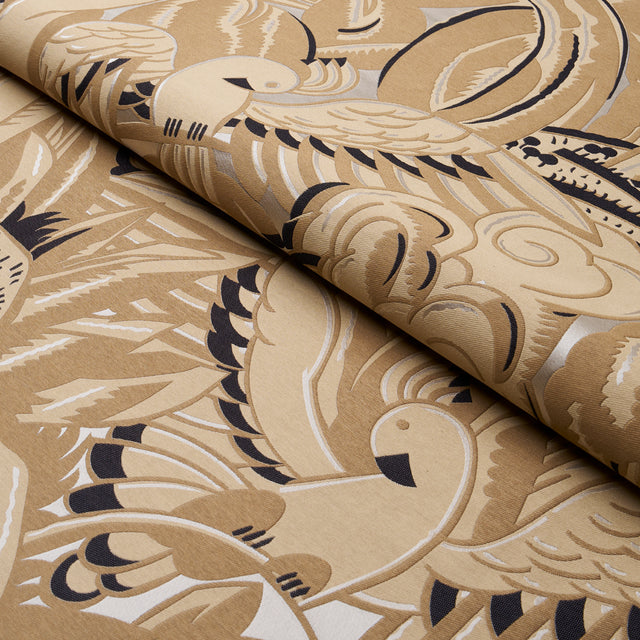 Schumacher Parrots Moderne Sandstone Fabric - Eade's Wallpaper