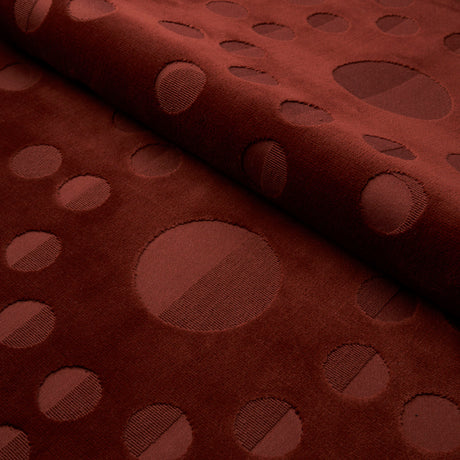 Schumacher Moon Phase Velvet Red Fabric - Eade's Wallpaper