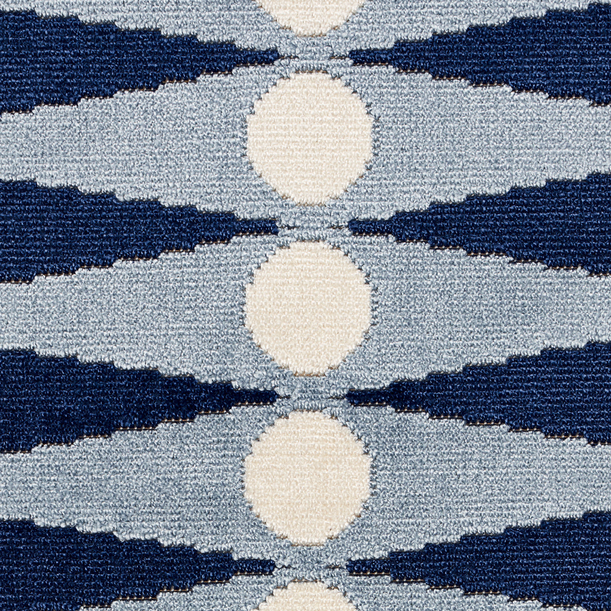 Schumacher Backgammon Cut Velvet Blue Fabric