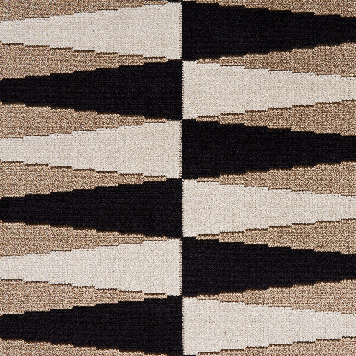 Schumacher Backgammon Cut Velvet Neutral Fabric