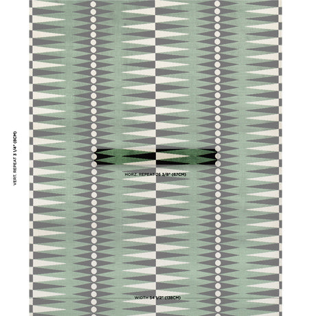 Schumacher Backgammon Cut Velvet Green Fabric