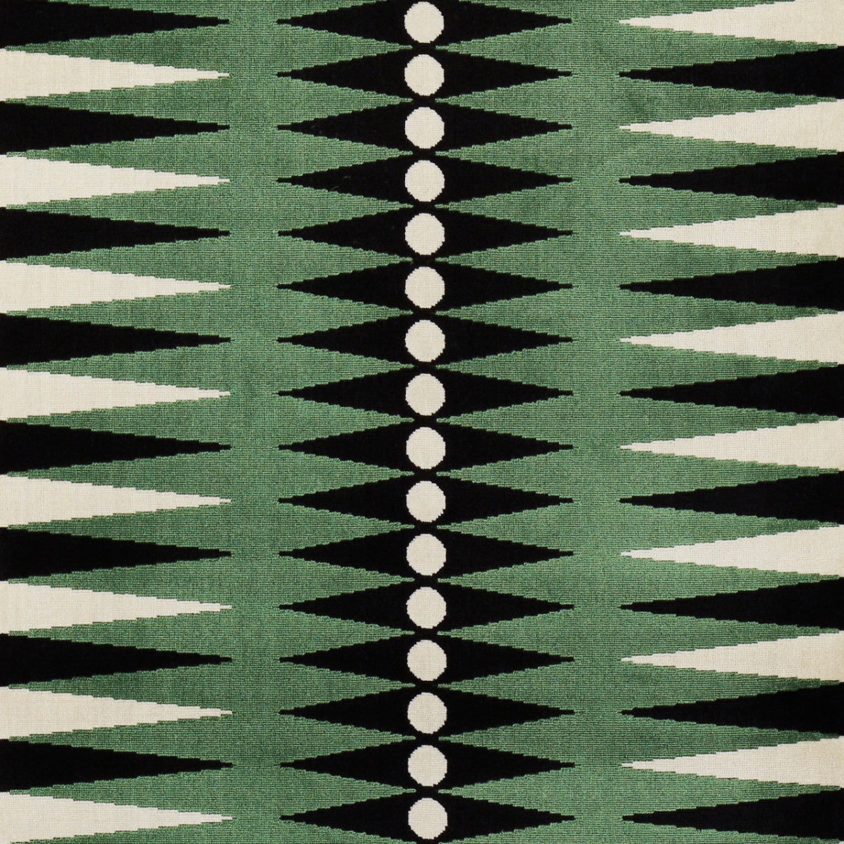 Schumacher Backgammon Cut Velvet Green Fabric