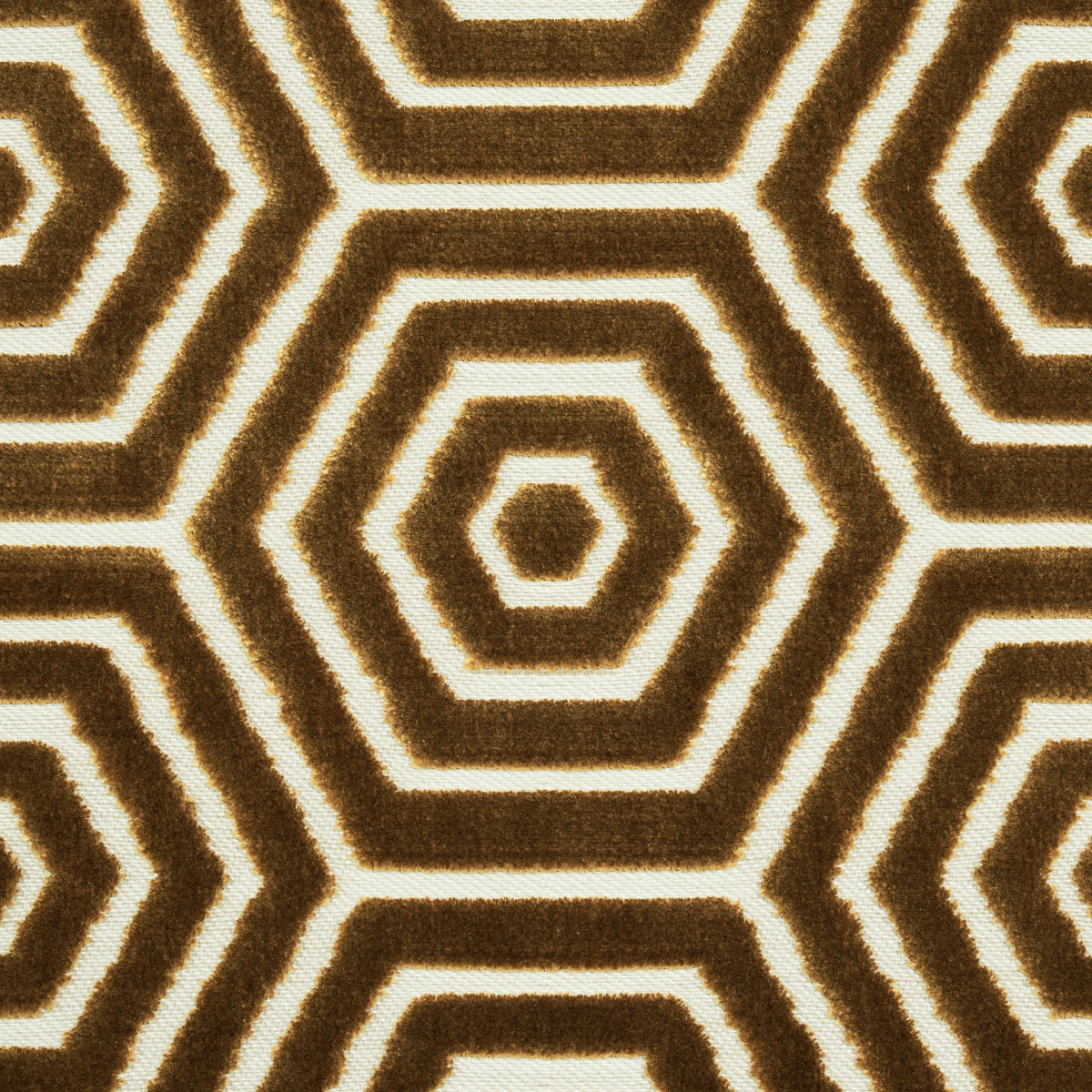 Schumacher Bees Knees Cut Velvet Gold Fabric
