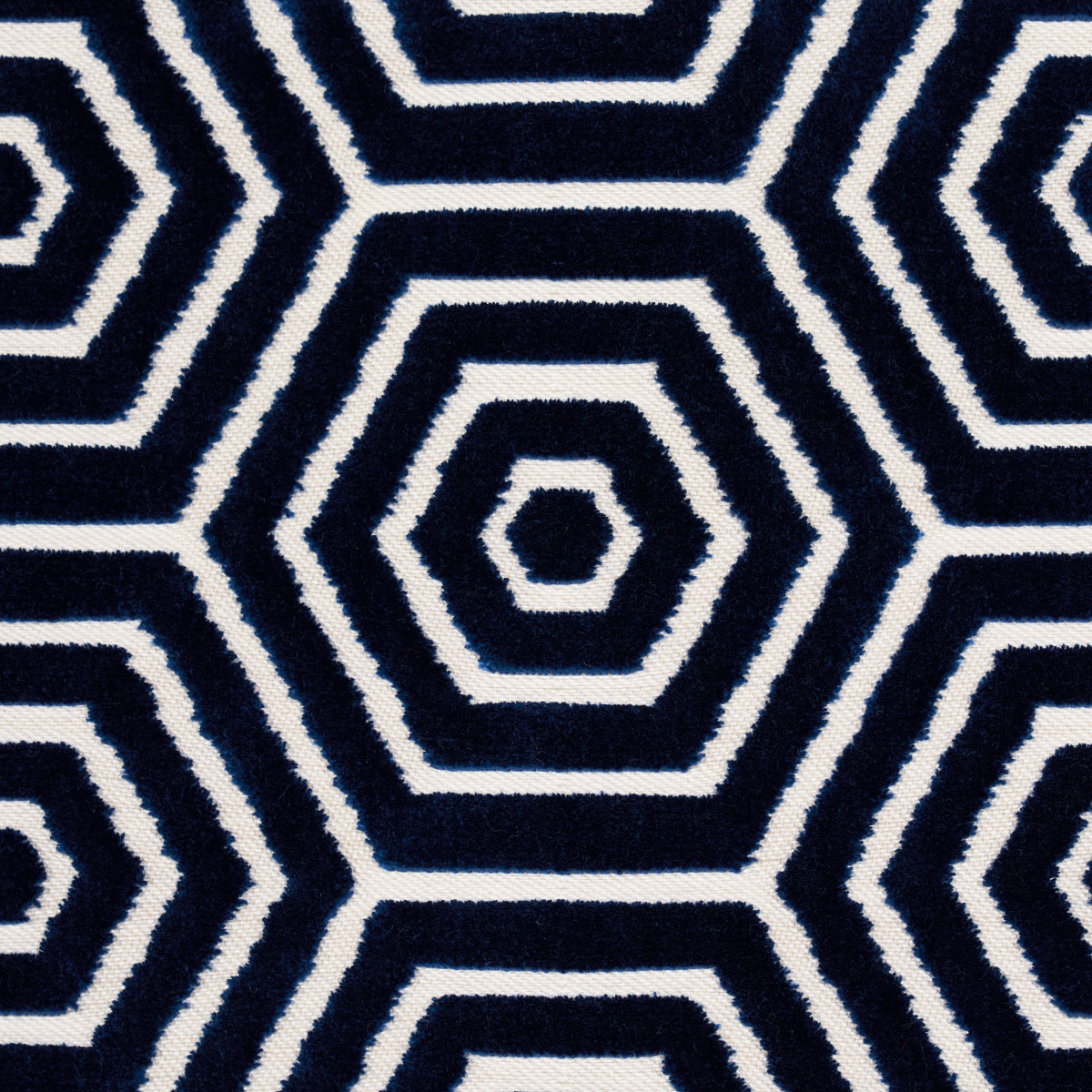 Schumacher Bees Knees Cut Velvet Navy Fabric
