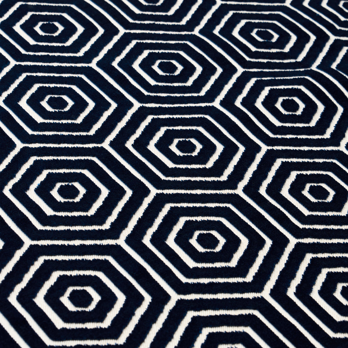 Schumacher Bees Knees Cut Velvet Navy Fabric