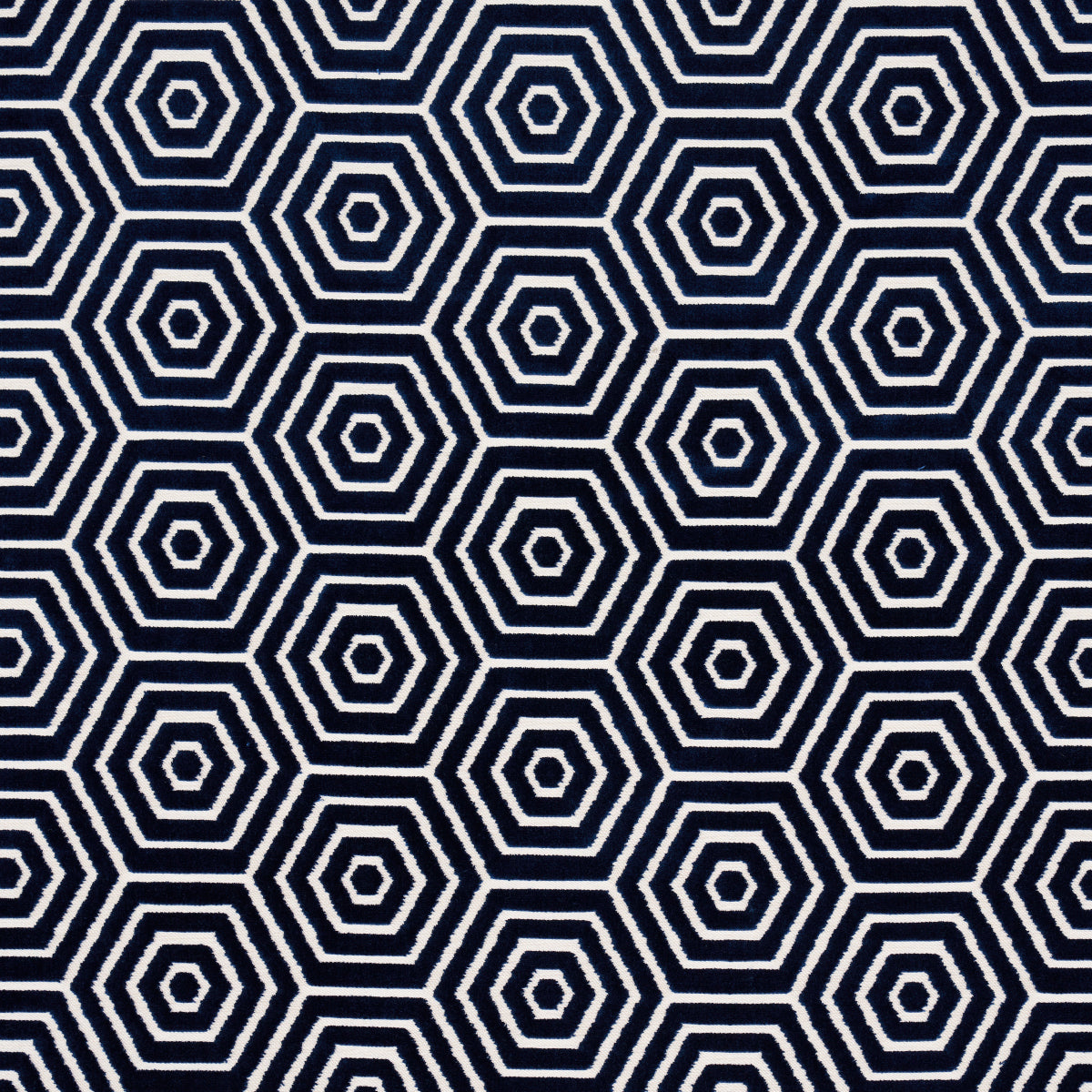 Schumacher Bees Knees Cut Velvet Navy Fabric