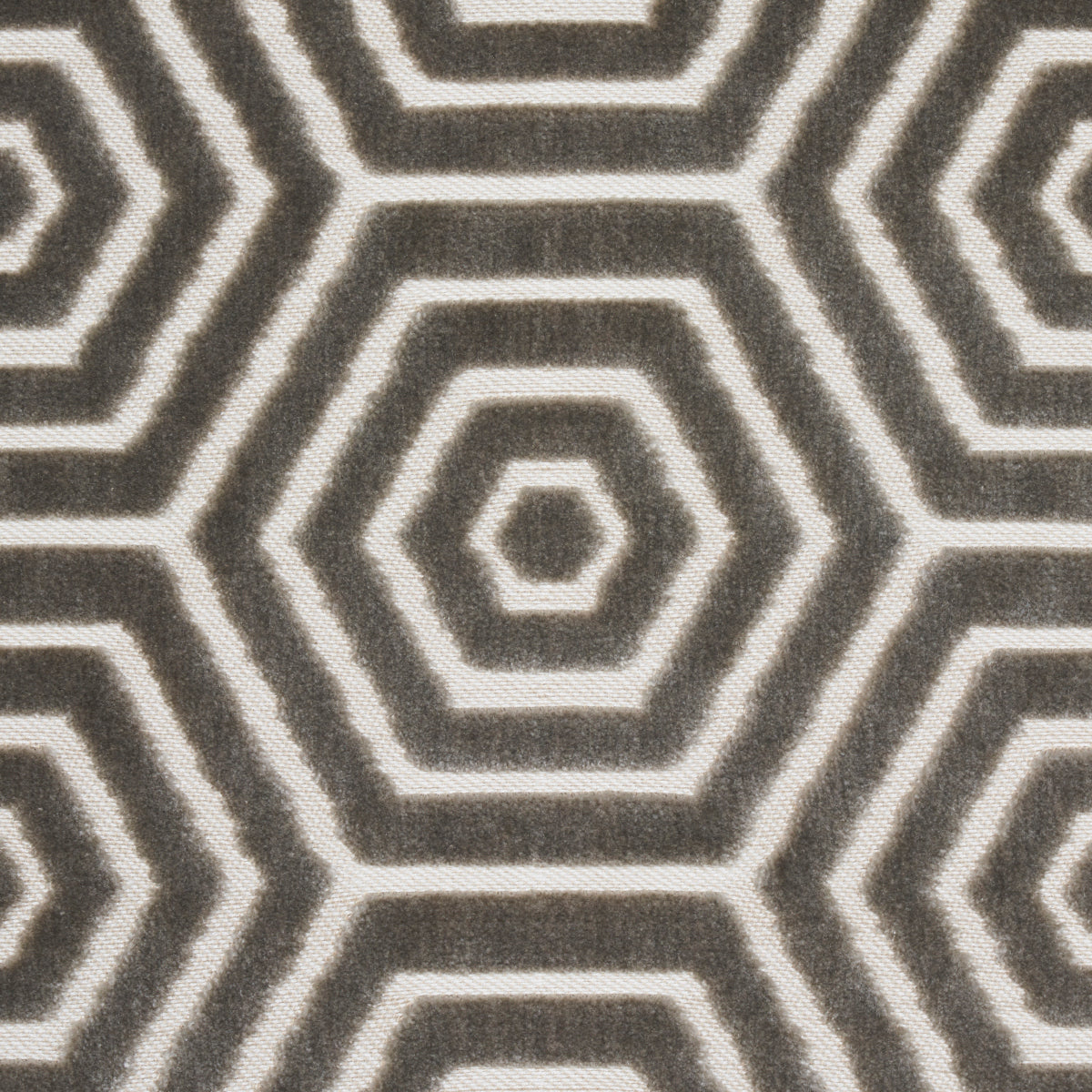 Schumacher Bees Knees Cut Velvet Grey Fabric
