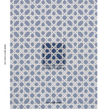 Schumacher Le Maroc Épinglé Blue Fabric - Eade's Wallpaper