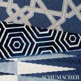 Schumacher Le Maroc Épinglé Blue Fabric - Eade's Wallpaper