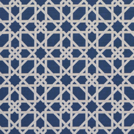 Schumacher Le Maroc Épinglé Blue Fabric - Eade's Wallpaper