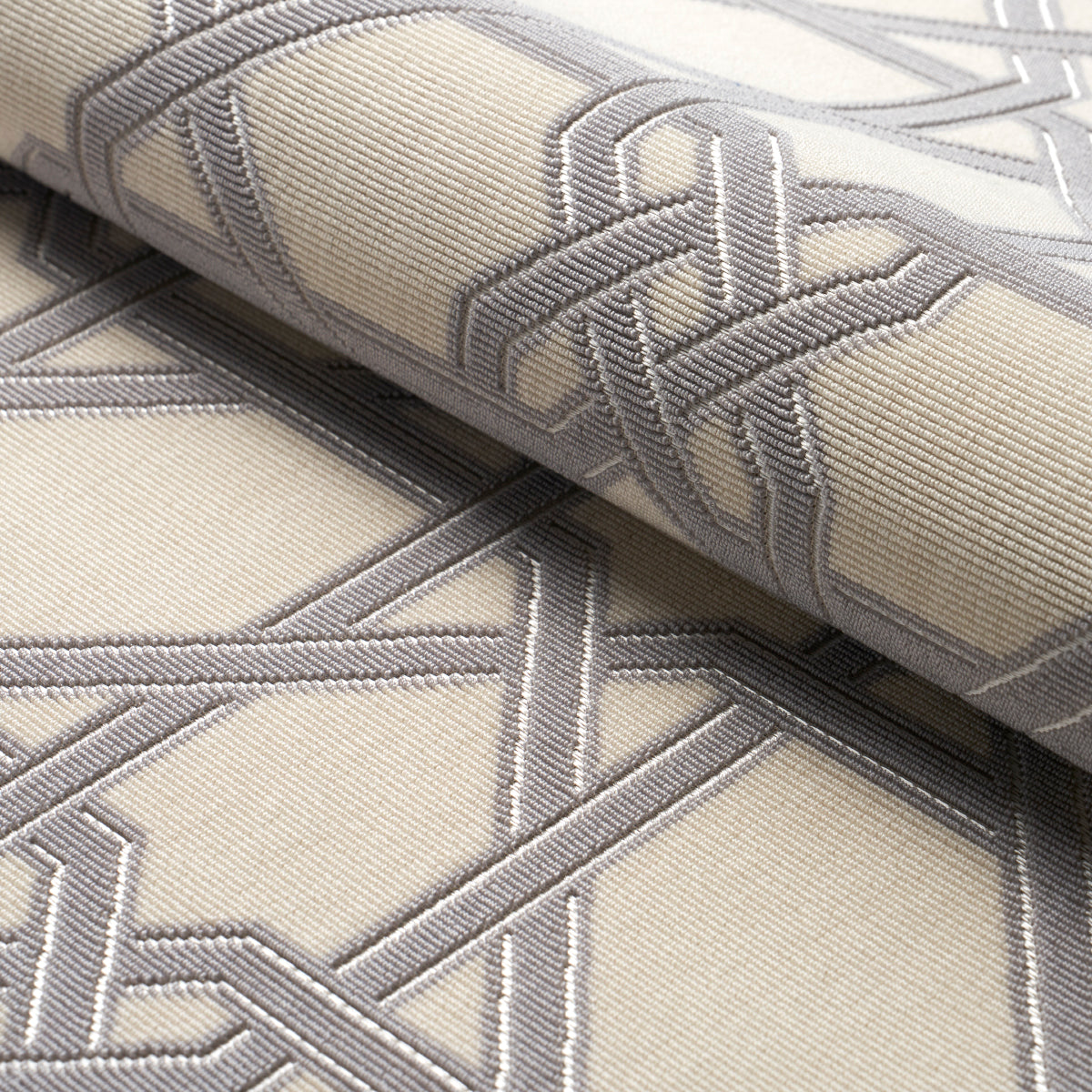 Schumacher Le Maroc Épinglé Dove Fabric - Eade's Wallpaper