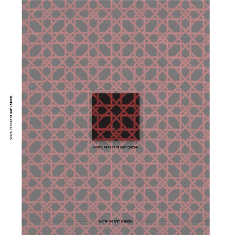 Schumacher Le Maroc Épinglé Black And Red Fabric - Eade's Wallpaper