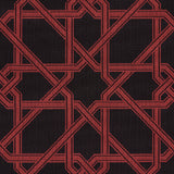 Schumacher Le Maroc Épinglé Black And Red Fabric - Eade's Wallpaper