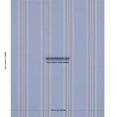 Schumacher Greco Stripe Navy Fabric