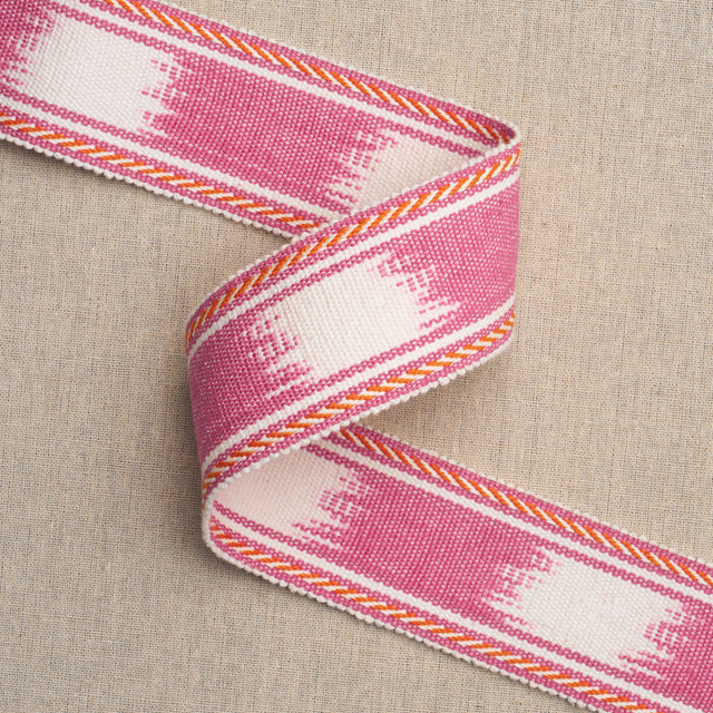 Schumacher 83245 BANYAN TAPE NARROW in PINK Trim - PERENNIAL