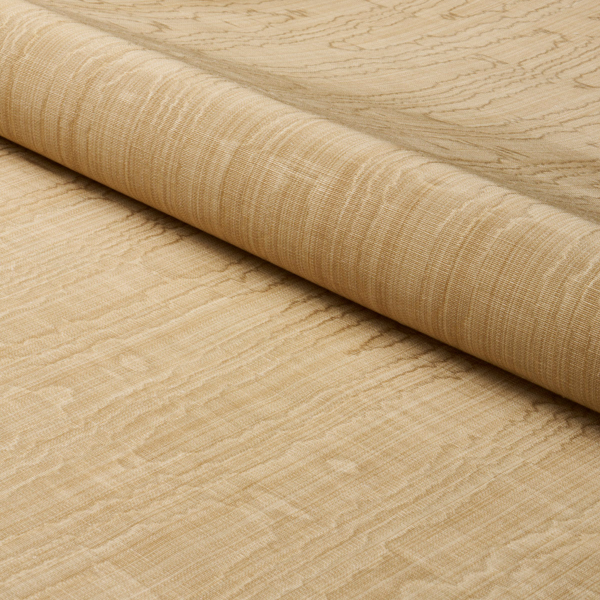 Schumacher Beau Cotton Linen Moiré Soft Gold Fabric