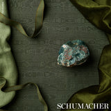 Schumacher Beau Cotton Linen Moire Olive Fabric
