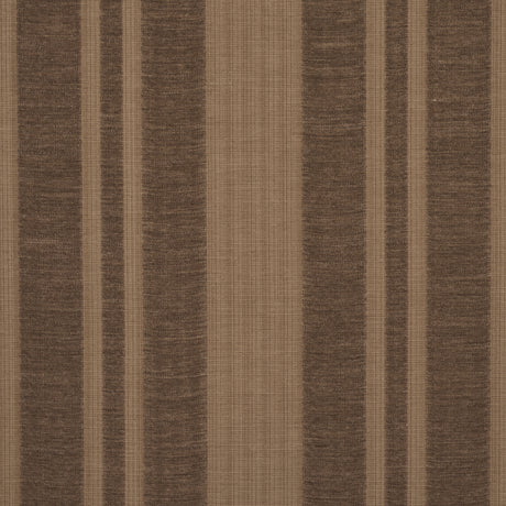 Schumacher Simon Wool Linen Stripe Brown Fabric - Eade's Wallpaper