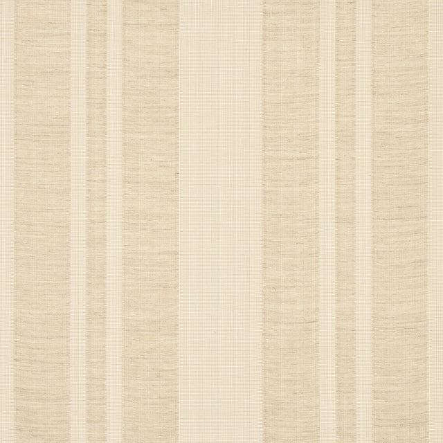 Schumacher Simon Wool Linen Stripe Natural Fabric - Eade's Wallpaper