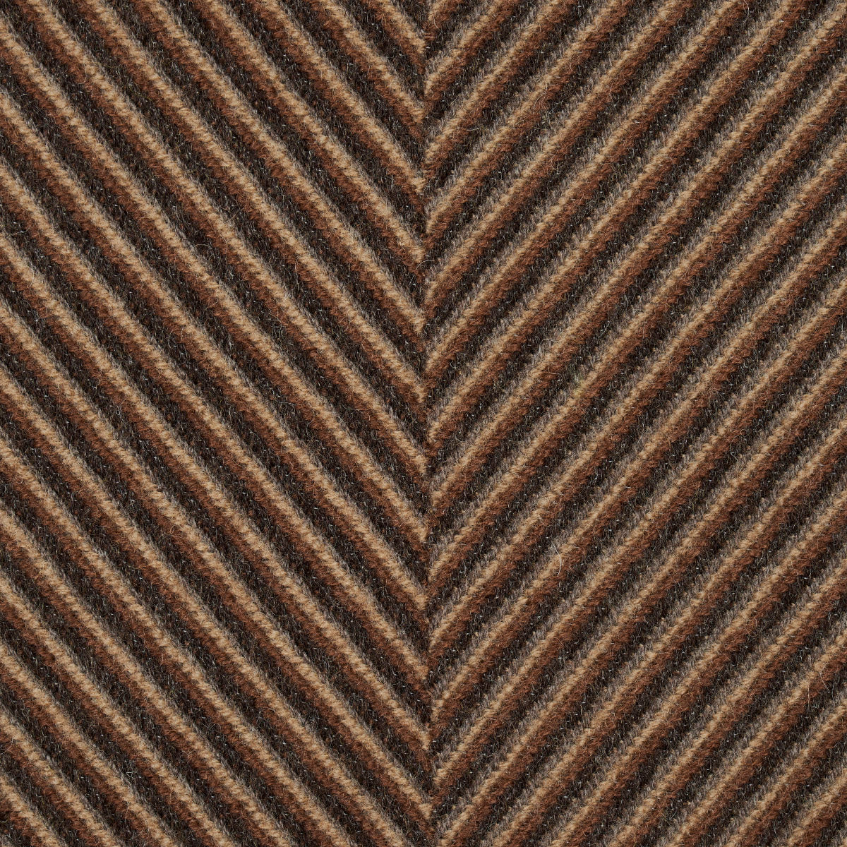 Schumacher Milo Wool Herringbone Espresso Fabric - Eade's Wallpaper