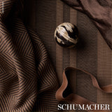 Schumacher Milo Wool Herringbone Espresso Fabric - Eade's Wallpaper