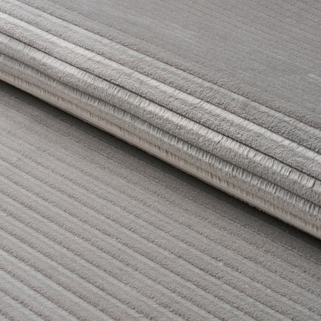 Schumacher Petite Channeled Velvet Otter Grey Fabric - Eade's Wallpaper