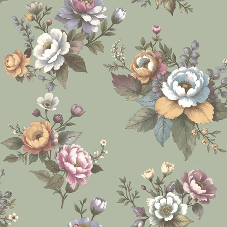 Galerie Blooming Garden Floral Green Wallpaper 8331