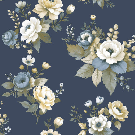 Galerie Blooming Garden Floral Blue Wallpaper 8332