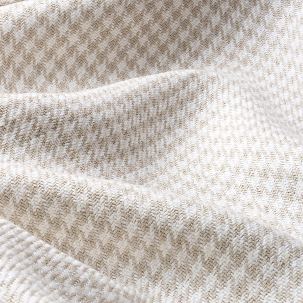 Schumacher Lotti Linen Houndstooth Grey Fabric - Eade's Wallpaper