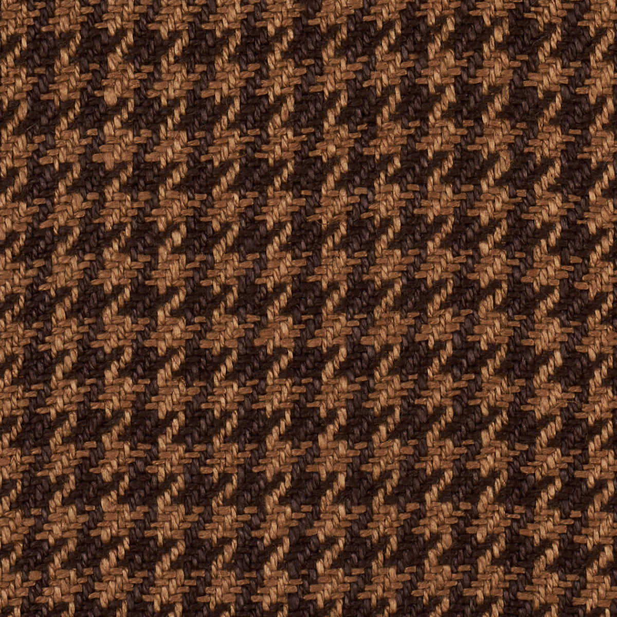 Schumacher Lotti Linen Houndstooth Brown Fabric - Eade's Wallpaper
