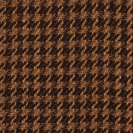 Schumacher Lotti Linen Houndstooth Brown Fabric - Eade's Wallpaper