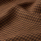 Schumacher Lotti Linen Houndstooth Brown Fabric - Eade's Wallpaper