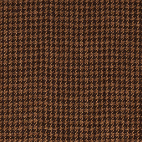 Schumacher Lotti Linen Houndstooth Brown Fabric - Eade's Wallpaper
