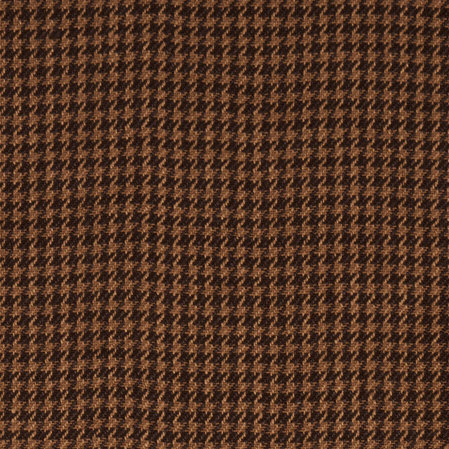 Schumacher Lotti Linen Houndstooth Brown Fabric - Eade's Wallpaper
