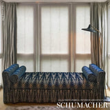 Schumacher Zebra Velvet Silver Blue Fabric - Eade's Wallpaper