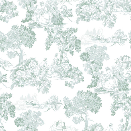 Galerie Blooming Garden Toile Blue Wallpaper 8341